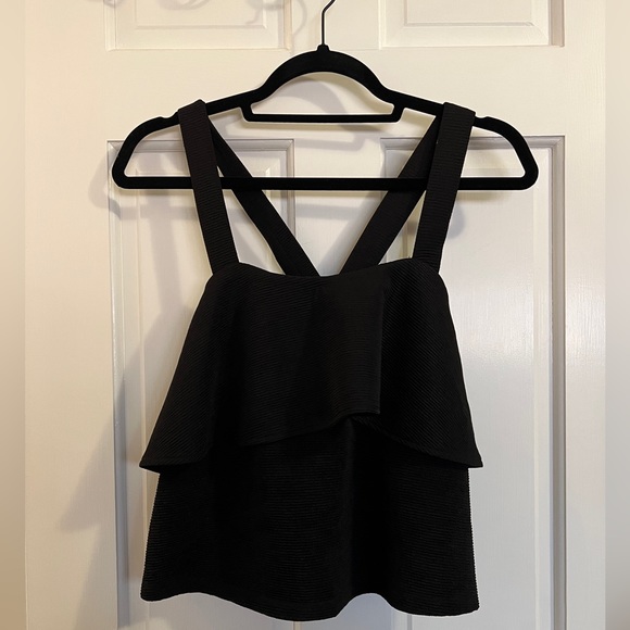 Madewell Texture & Thread black Layered Tiered Tank Top -XS - Picture 1 of 5